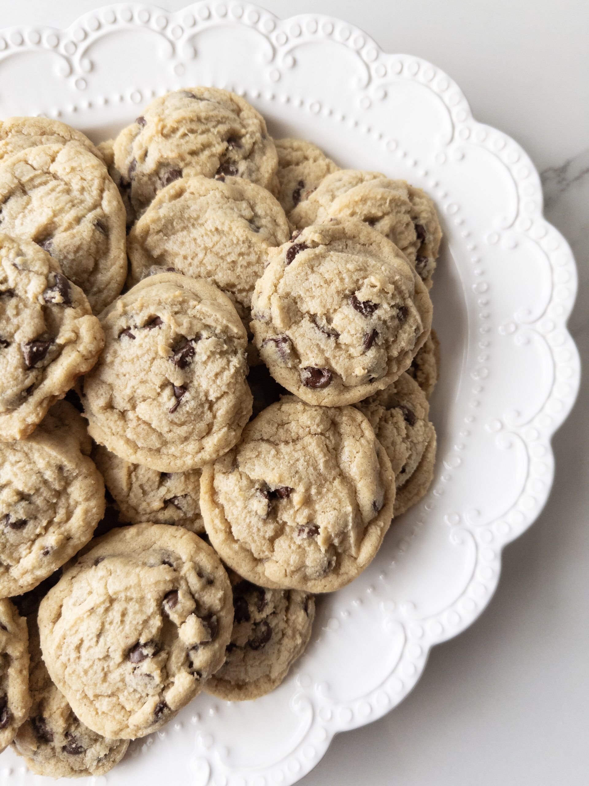 Plate of gluten-free chocolate chip cookies