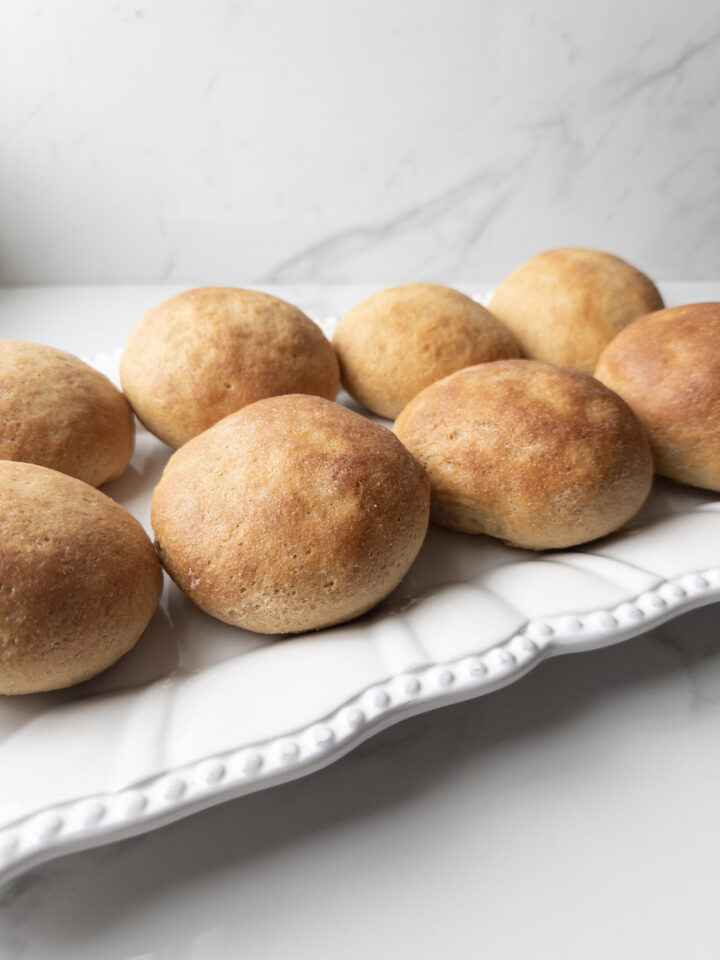 Plate of Fresh Milled Hamburger Buns
