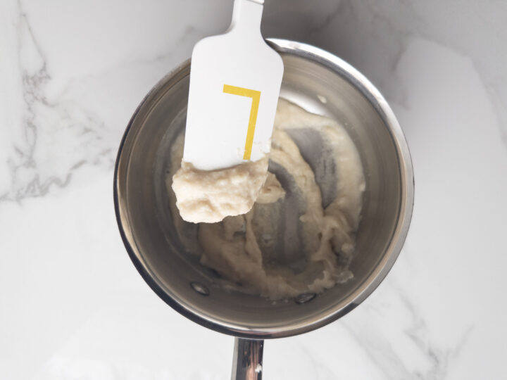Flour and milk paste (Tangzhong) in a saucepan