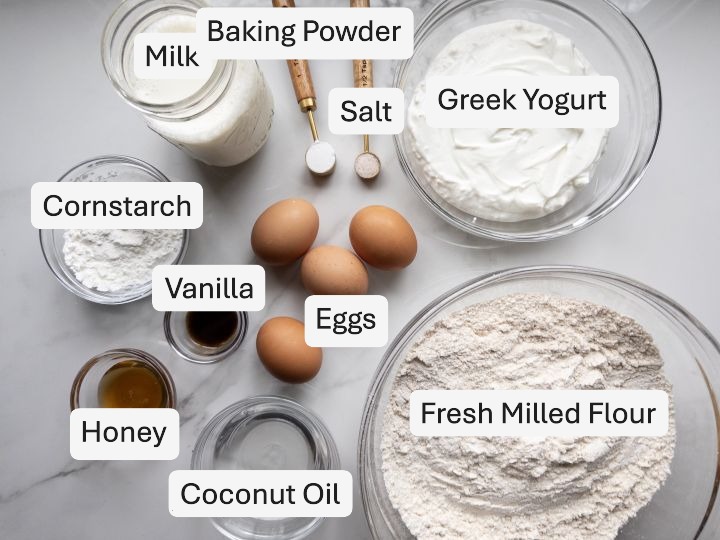 Ingredients for Fresh Milled Waffles with Greek Yogurt