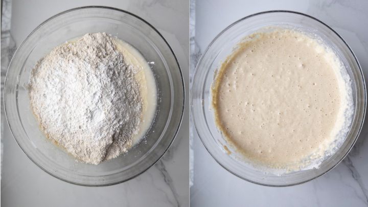 Fresh Milled Waffles with Greek Yogurt Step 3: Whisk in dry ingredients