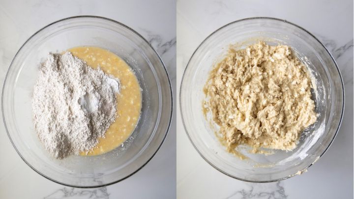 Lemon Blueberry Cottage Cheese Muffins (Gluten-Free) Step 3 add dry ingredients