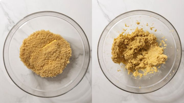 Step 2: Beating the brown sugar before and after