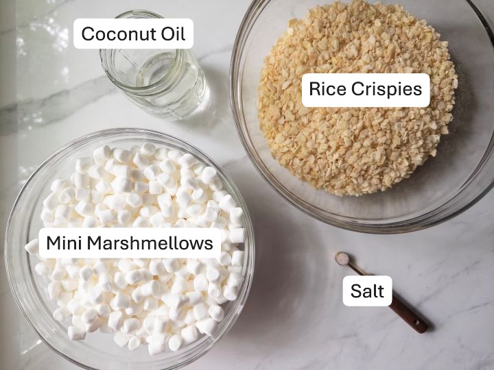 Ingredients for Thick and Gooey Gluten-Free Rice Crispy Treats
